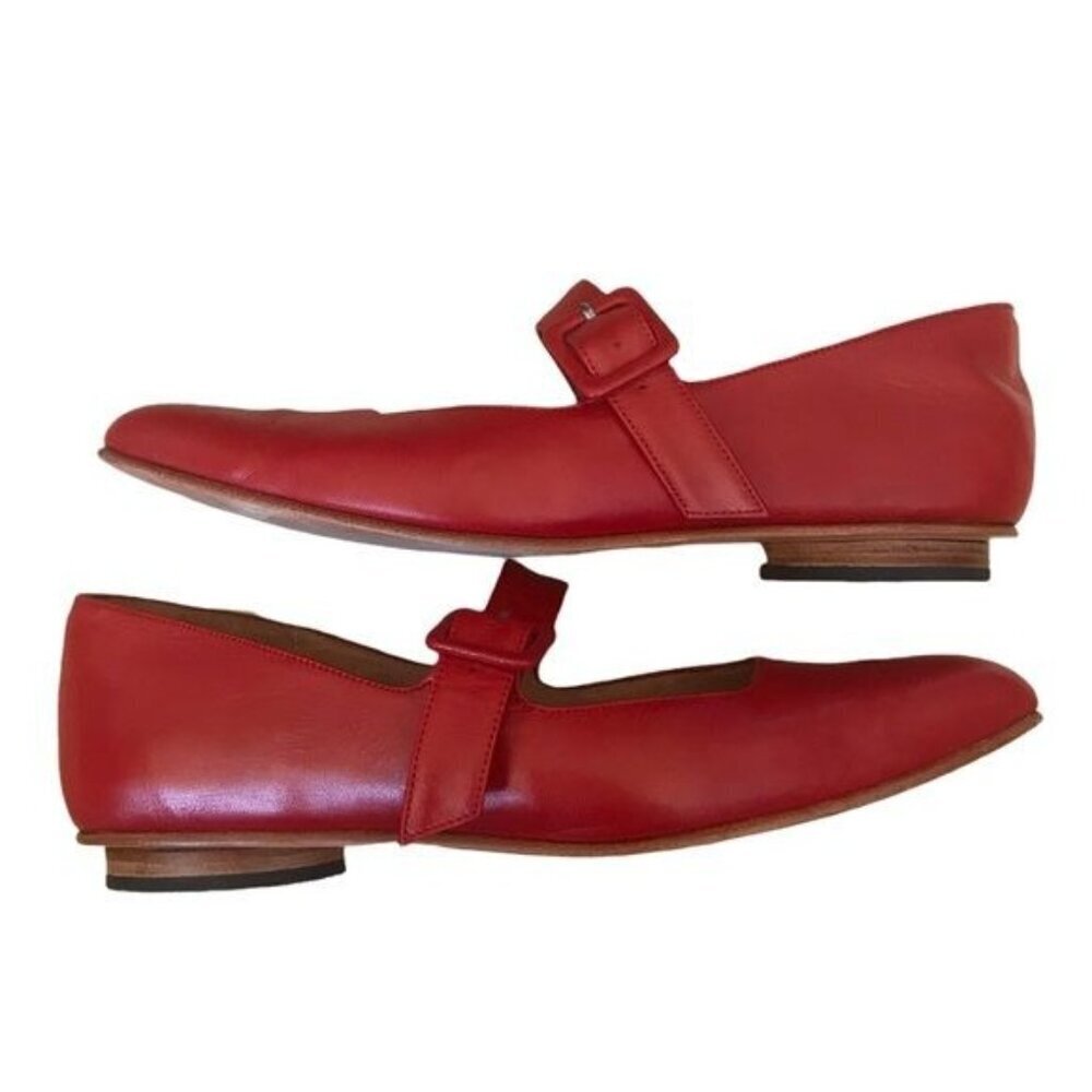 Zou Xou Eugenia Mary Jane Flats in Red Size EU39 - Picture 2 of 9